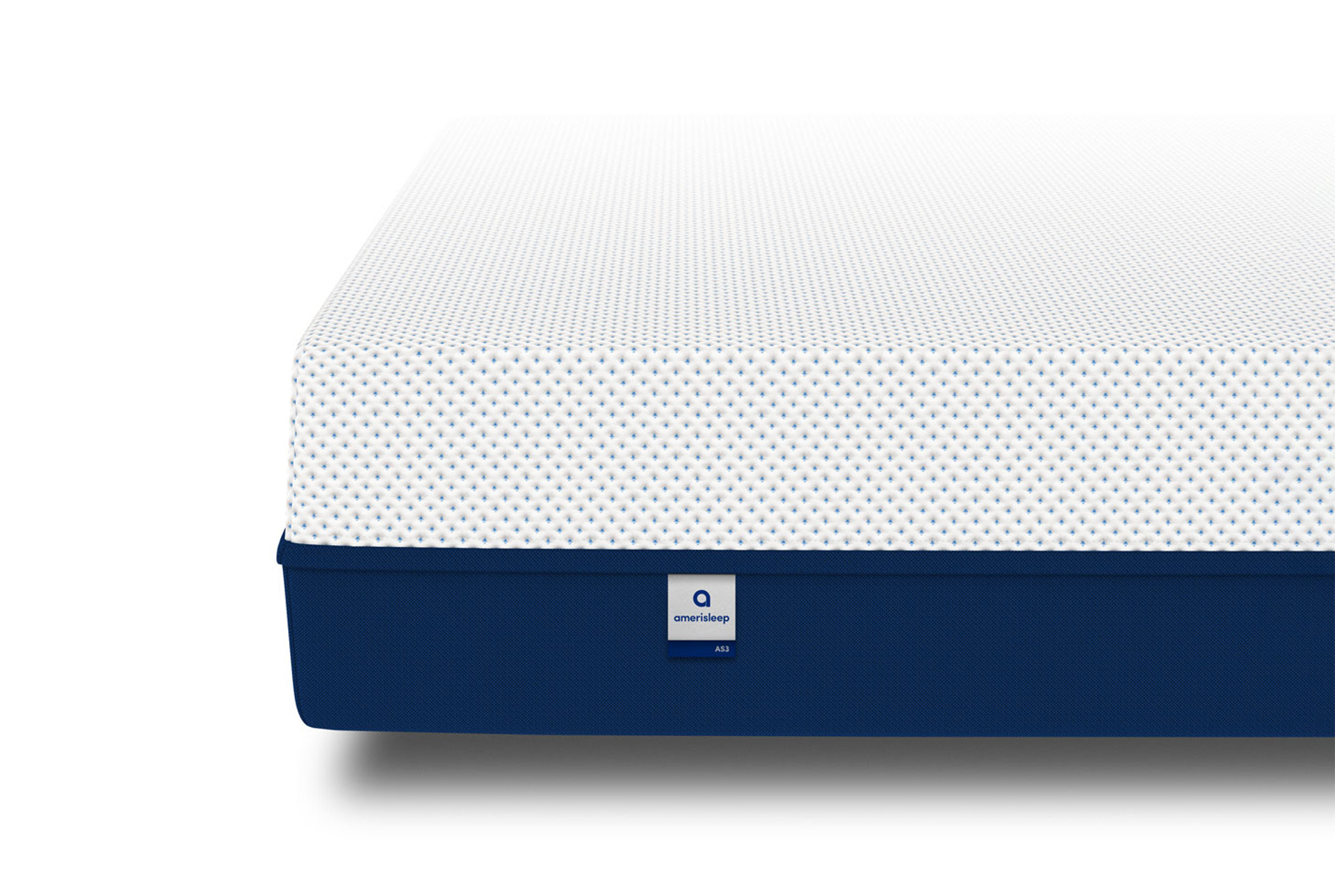 side view of the amerisleep mattress taken in the sleepiverse studio