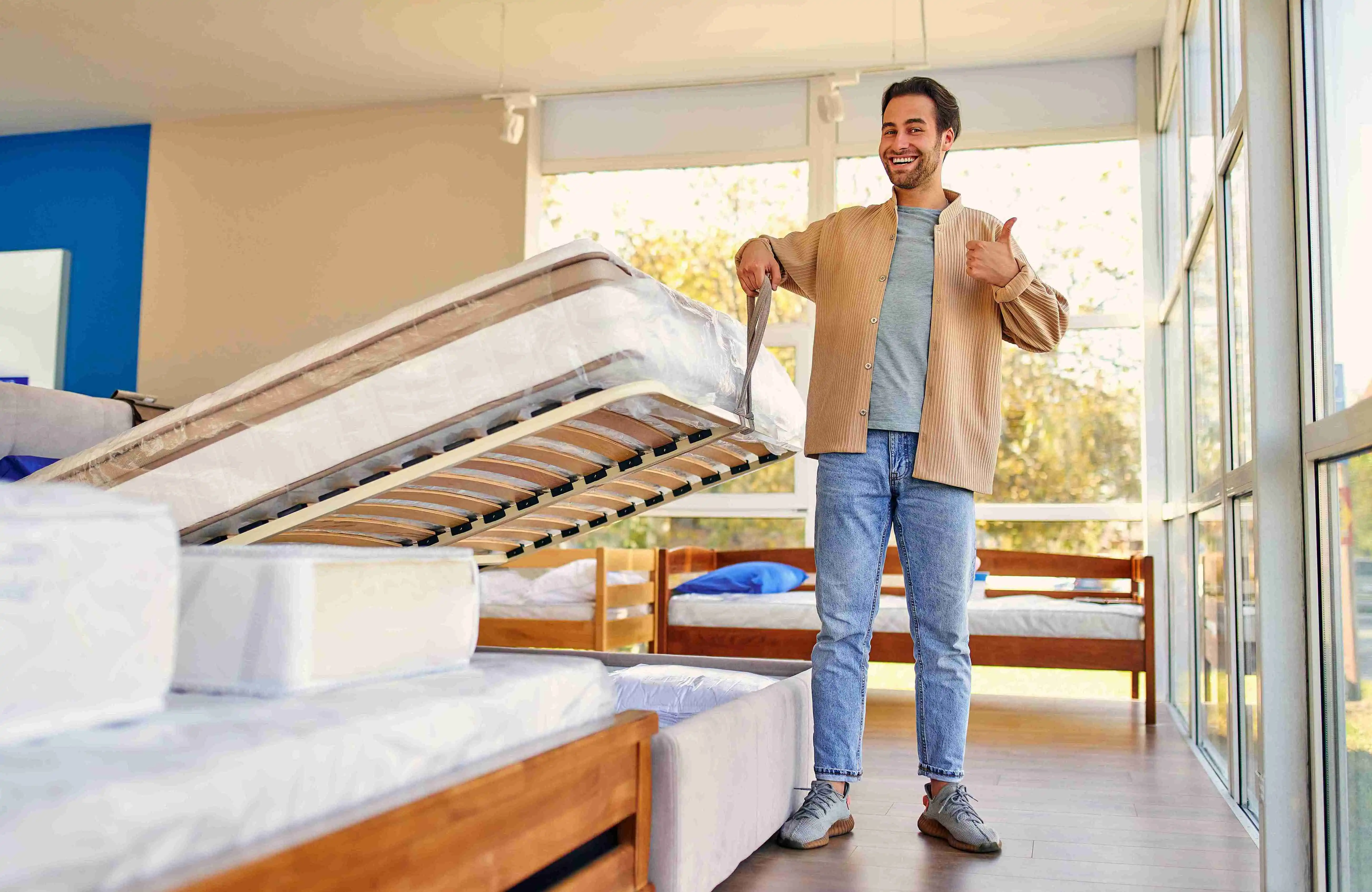 Purchase of a mattress, bed and other sleeping accessories.