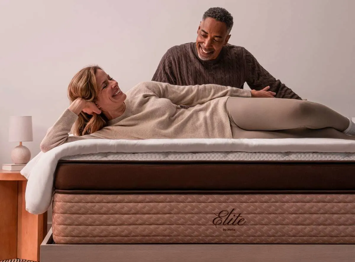reviewers setting on Helix Moonlight Elite mattress 