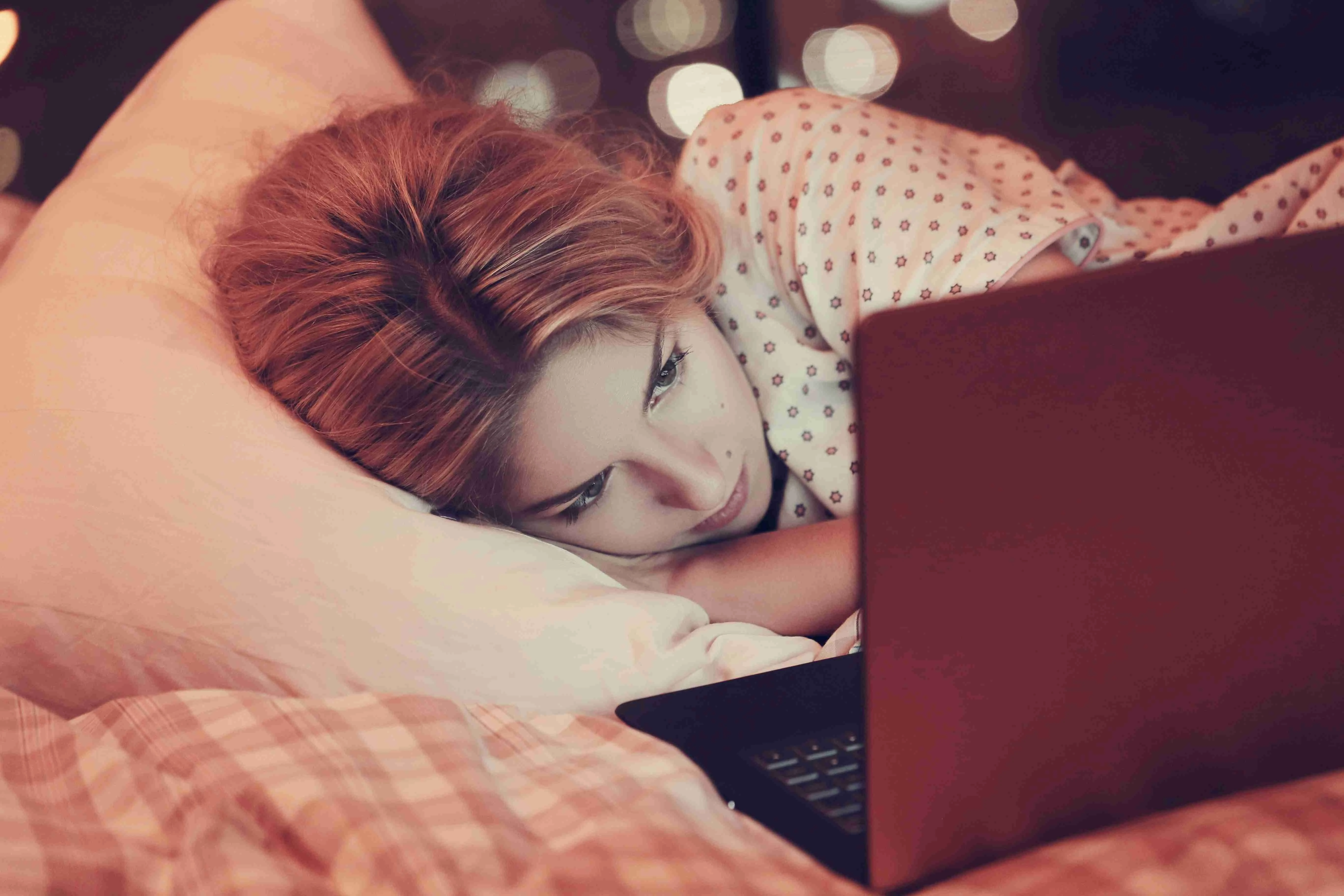 Girl lying in bed