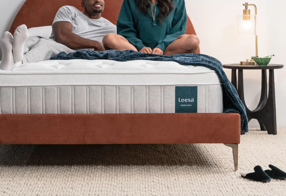 two reviewers setting on Leesa Sapira Chill mattress