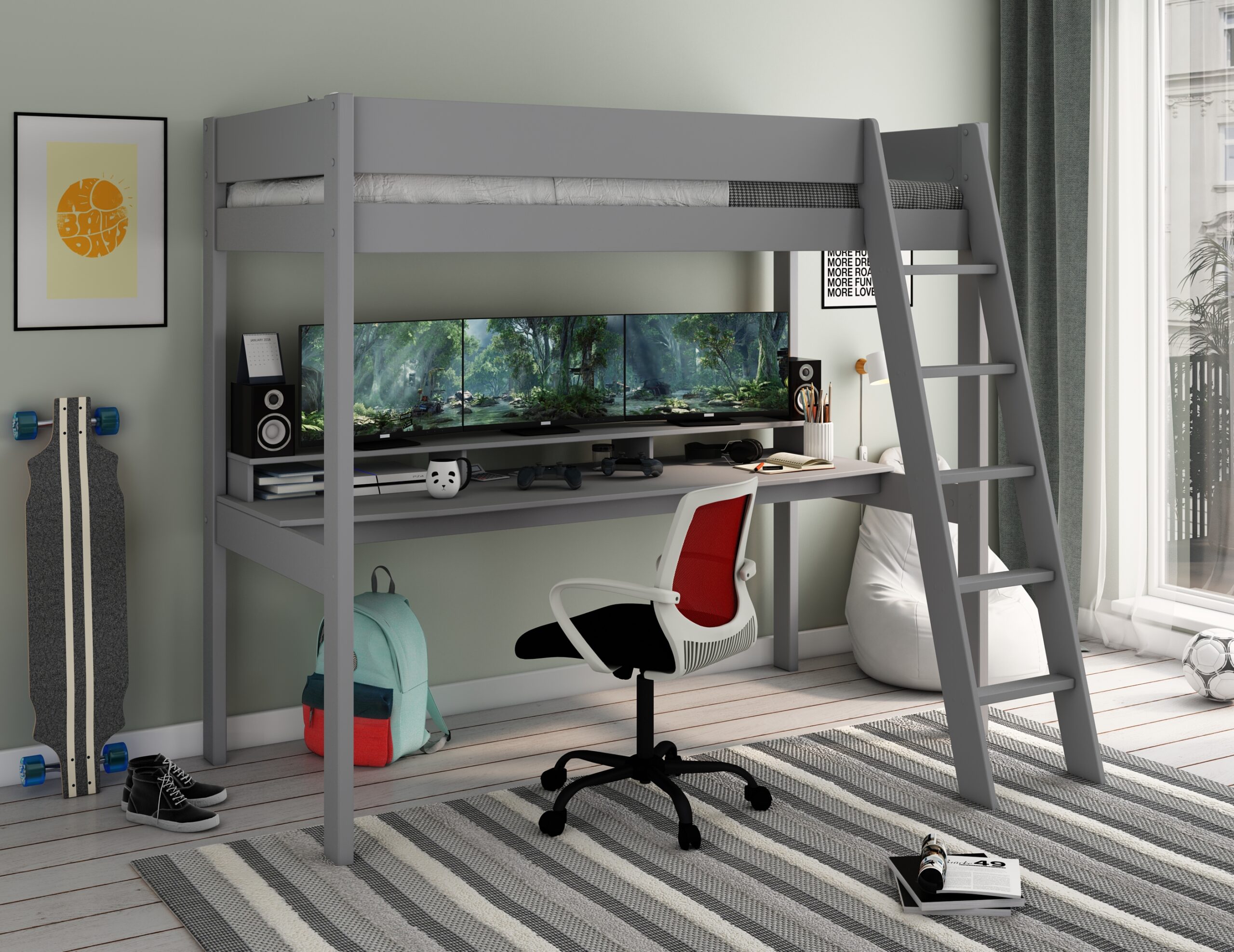 Affordable loft bed with desk best sale