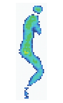 Cell-grid pressure distribution recorded while side sleeping on the Amerisleep AS2