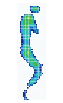Cell-grid pressure distribution recorded while side sleeping on the Brooklyn Bedding CopperFlex Memory Foam