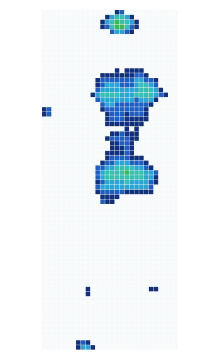 Cell-grid pressure distribution recorded while back sleeping on the Helix Dusk