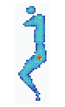 Cell-grid pressure distribution recorded while side sleeping on the IKEA Vesteroy