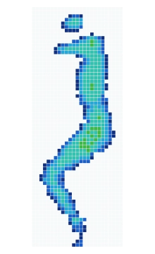 Cell-grid pressure distribution recorded while side sleeping on the Serta iSeries Hybrid