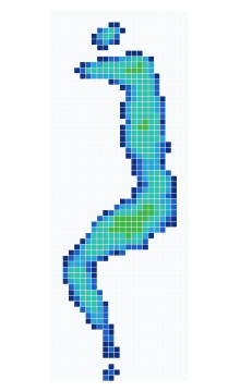 Cell-grid pressure distribution recorded while side sleeping on the SweetNight CoolNest