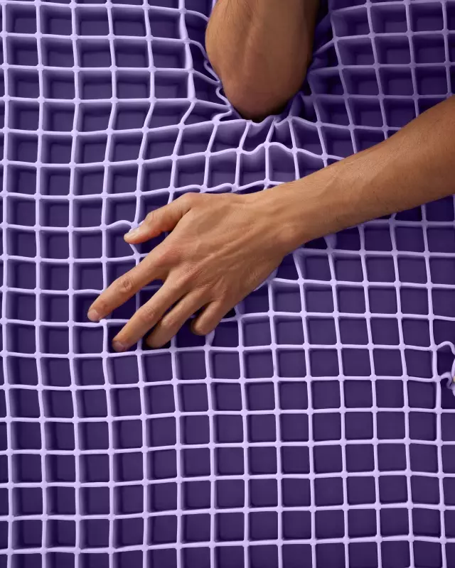 touching the Purple Rejuvenate mattress