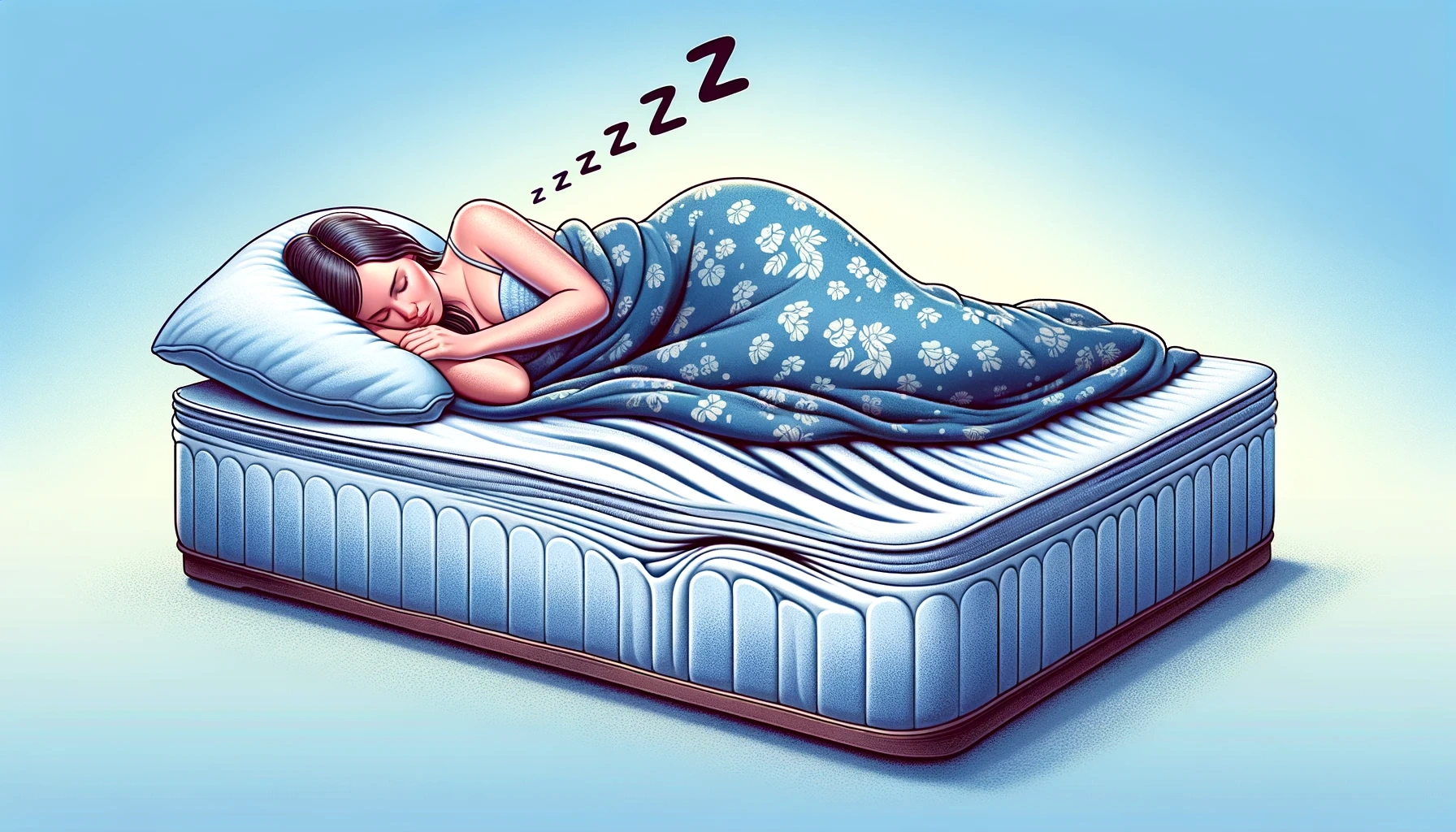 a women sleeps on sagging mattress