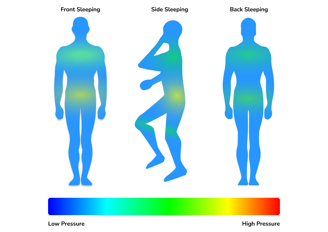 Silk & Snow Hybrid Mattress Pressure Map
