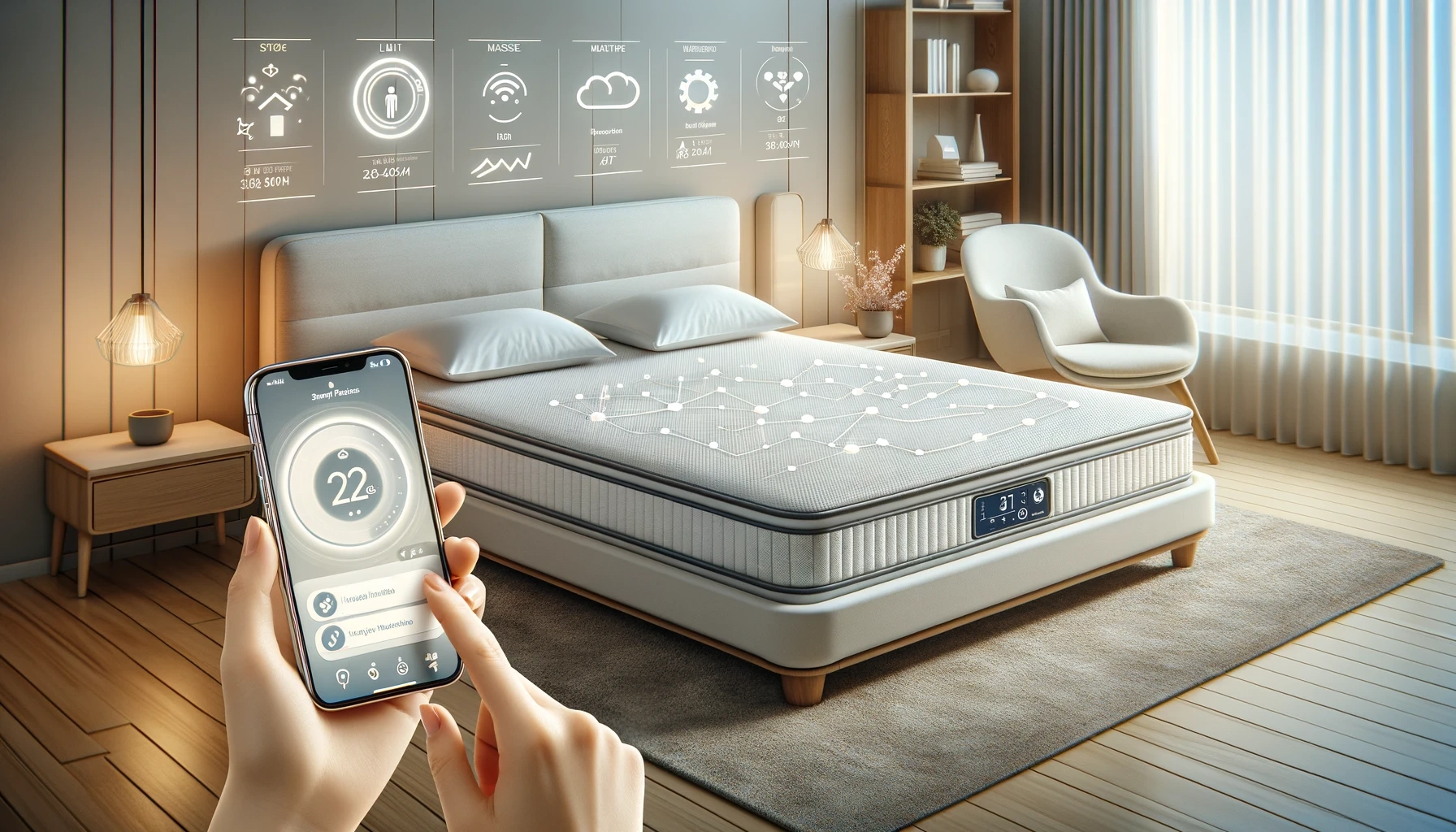 mobile app controls the smart mattress