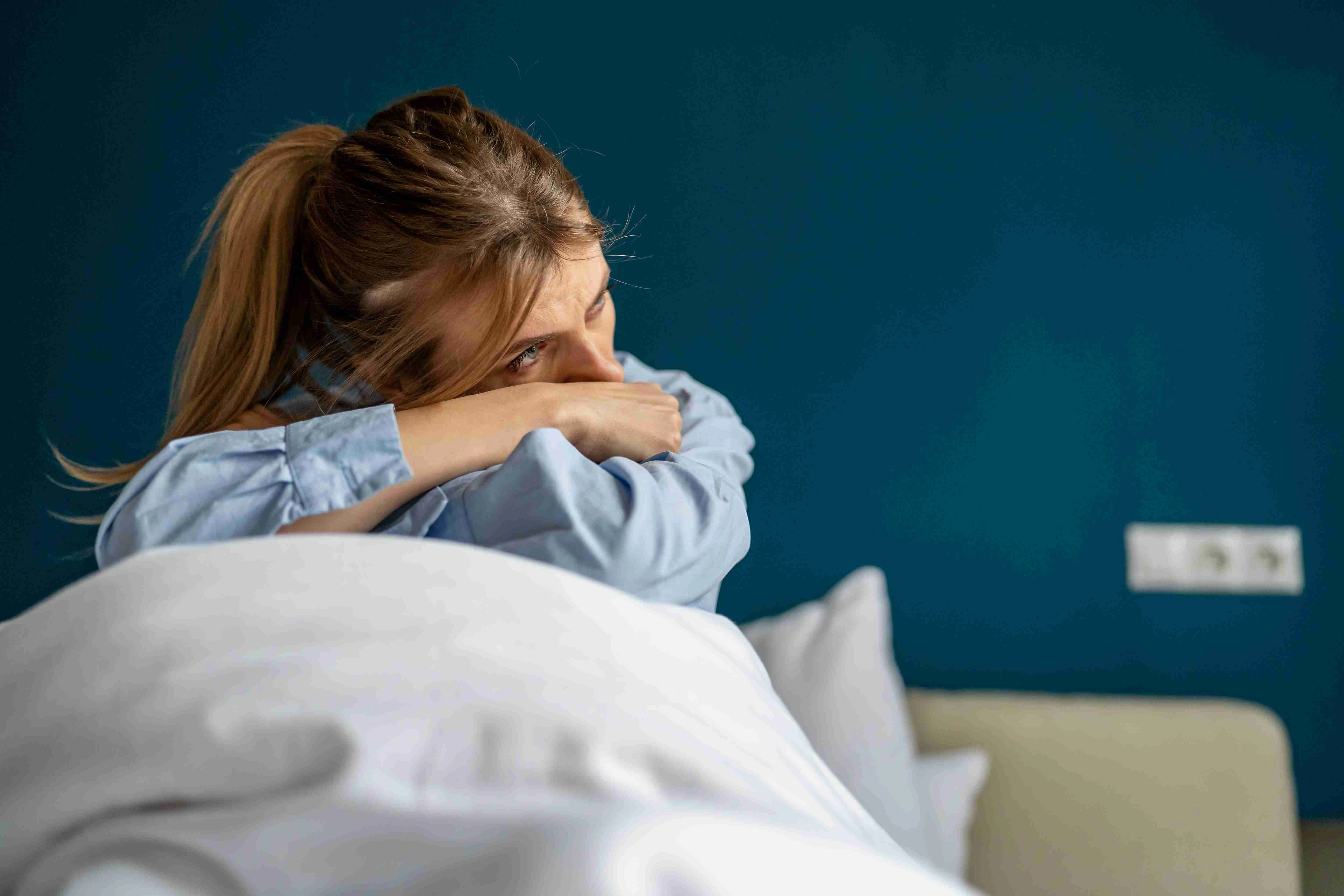 Unhappy woman having depressive mood, feeling sadness and loss of interest in everything